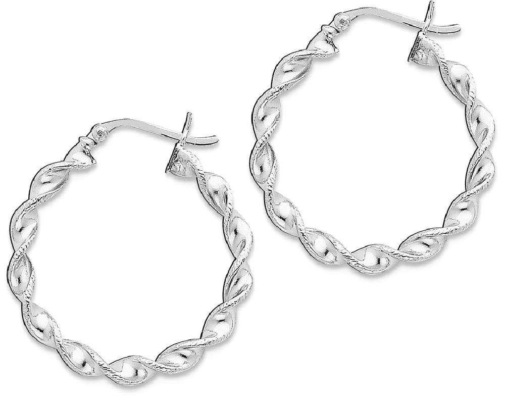 925 Sterling Silver Twisted 3.5x30mm Round Large Hoop Earrings for Women - Elegant Fashion Jewelry for Party, Wedding & Everyday Wear