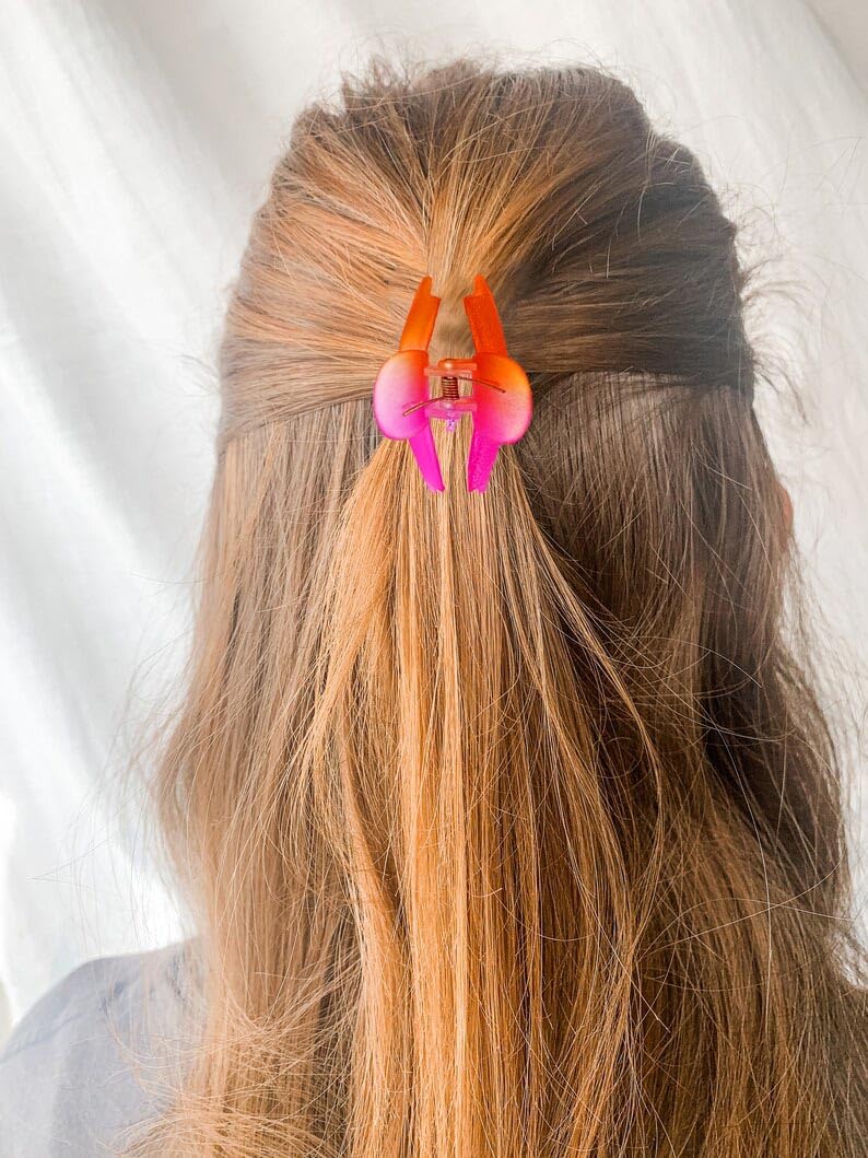Elegant Plastic Ice Matte Zig-Zag Rectangle Hair Claw Clips for Women - 6 Pack Multicolor Non-Slip Grip Hair Accessories - Perfect for Ponytails, Buns & Everyday Hairstyles