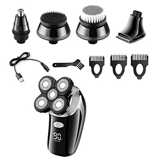 Professional 5-in-1 Electric Razor for Men - Rechargeable Wet & Dry Shaver with Beard Trimmer & Facial Grooming Kit | Perfect for Travel, Home Use & Daily Shaving Routine
