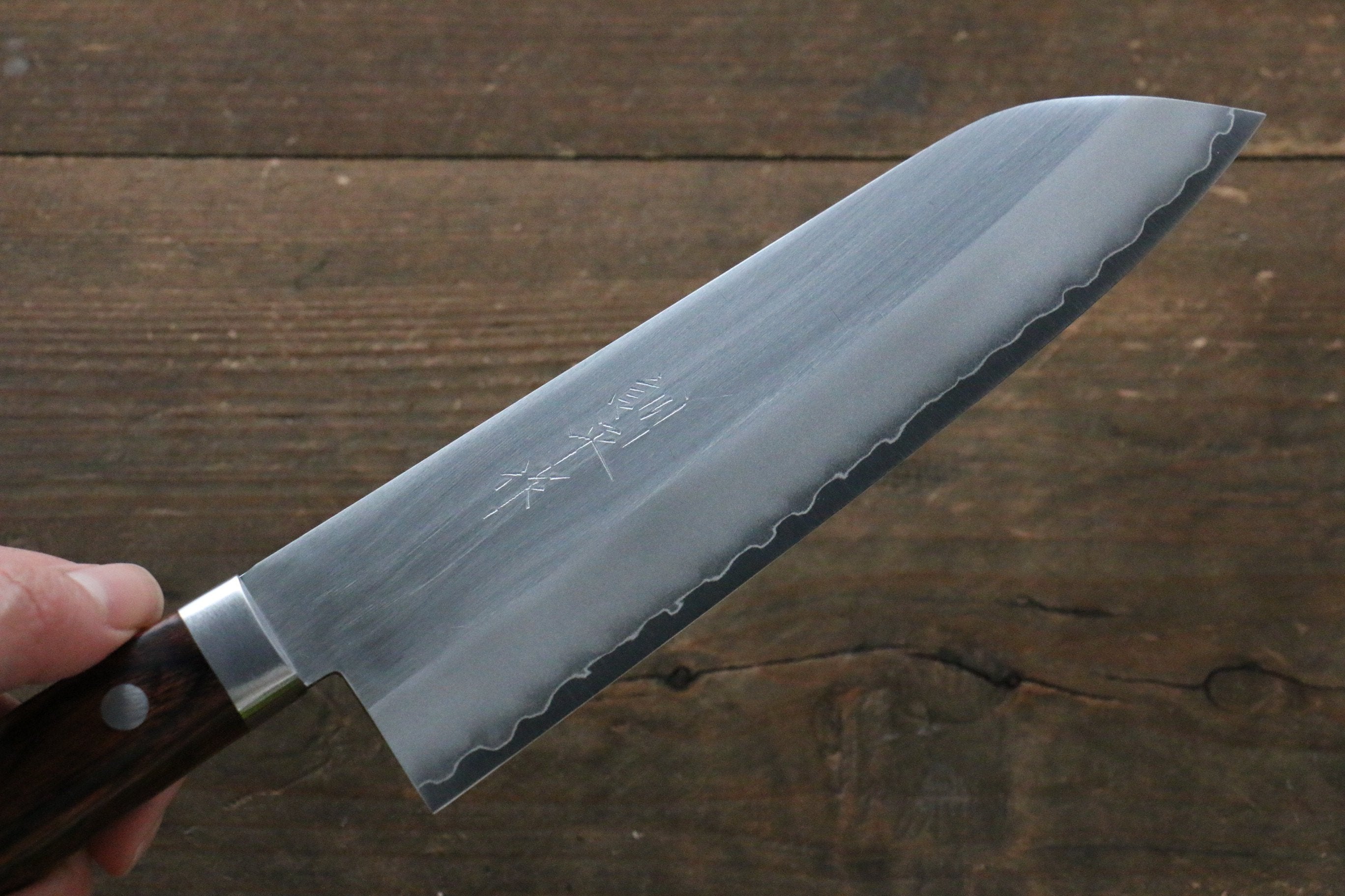 Premium Kunihira VG1 Santoku Knife 170mm - Japanese Migaki Finished Blade with Mahogany Handle - Perfect for Sushi, Vegetables & Meat Cutting - Professional Chef & Home Kitchen Essential