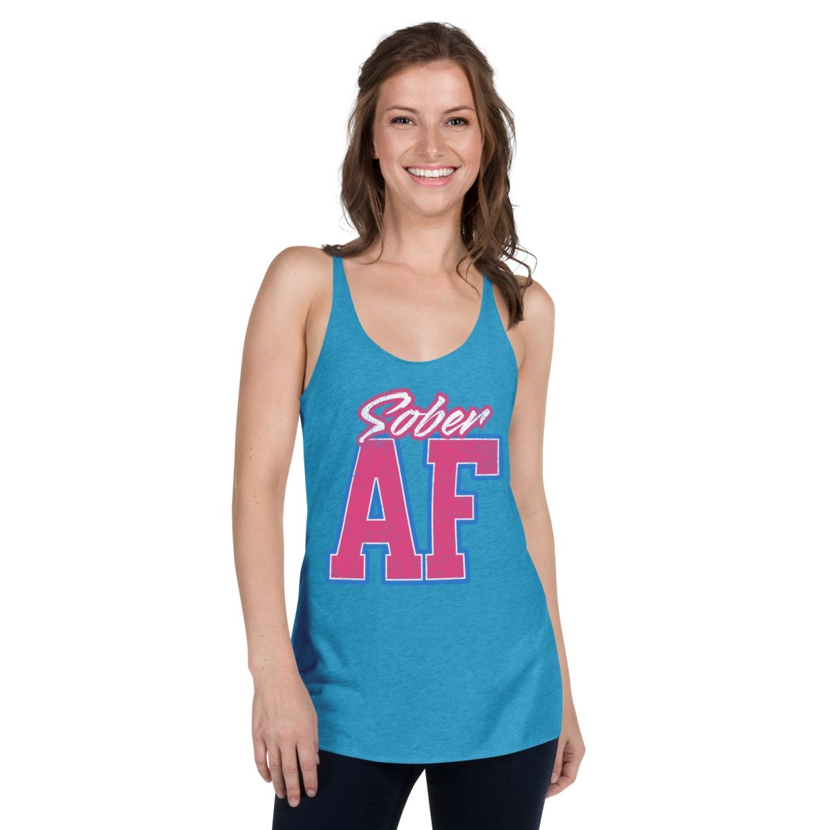 Sober AF Women's Racerback Tank Top - Comfortable Workout Shirt for Yoga, Running & Gym - Breathable Athletic Wear for Fitness & Casual Style