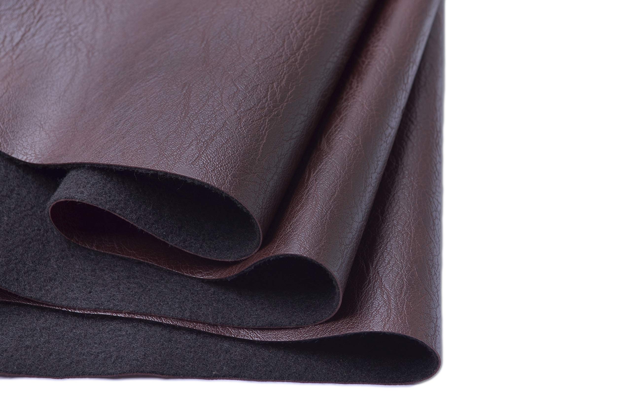 Premium 5 Yards Thick Faux Leather Fabric - Soft PU Leather Upholstery Material for Furniture, Sofa, Chairs & Cushions - Dark Brown Vinyl Fabric for Reupholstering & DIY Projects | Perfect for Home Decor, Office Furniture & Crafting