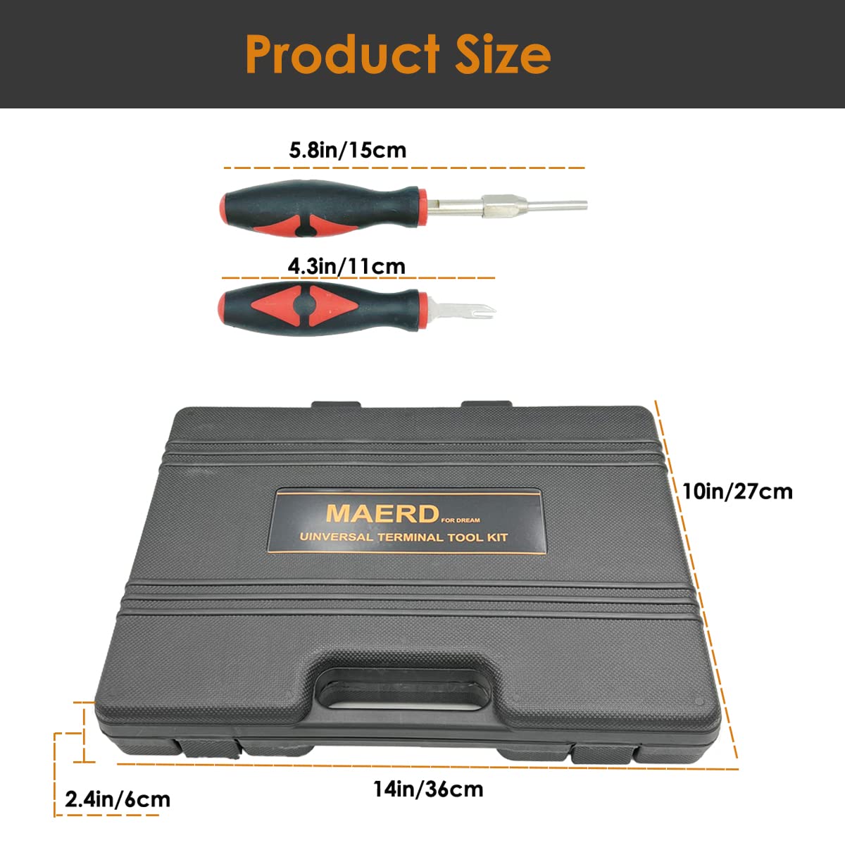 Maerd 23-Piece Universal Vehicle Terminal Removal Tool Kit - Automotive Pin & Depinning Tool Set with Carrying Case | Ideal for Car Repairs, Electrical Work & DIY Auto Maintenance