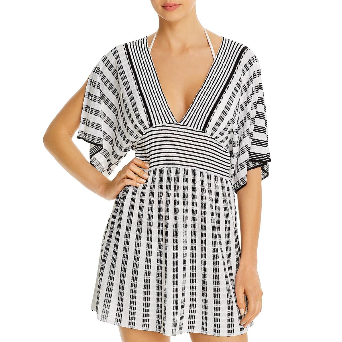 Trina Turk Women's V-Neck Tunic Cover Up Dress - Lightweight Beachwear for Summer, Poolside, and Vacation Outfits