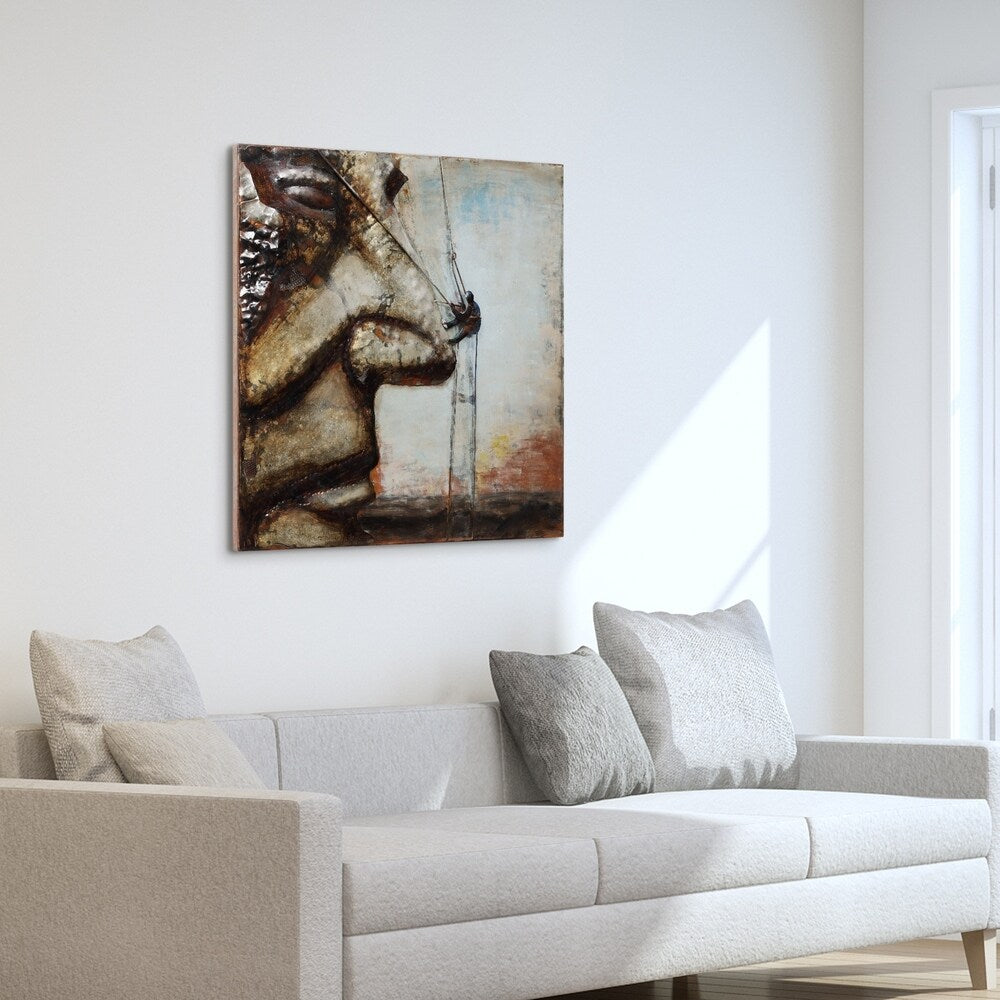 Ascent on Rushmore Mixed Media Iron Hand-Painted 3D Wall Art - Unique Home Decor for Living Room, Bedroom & Office
