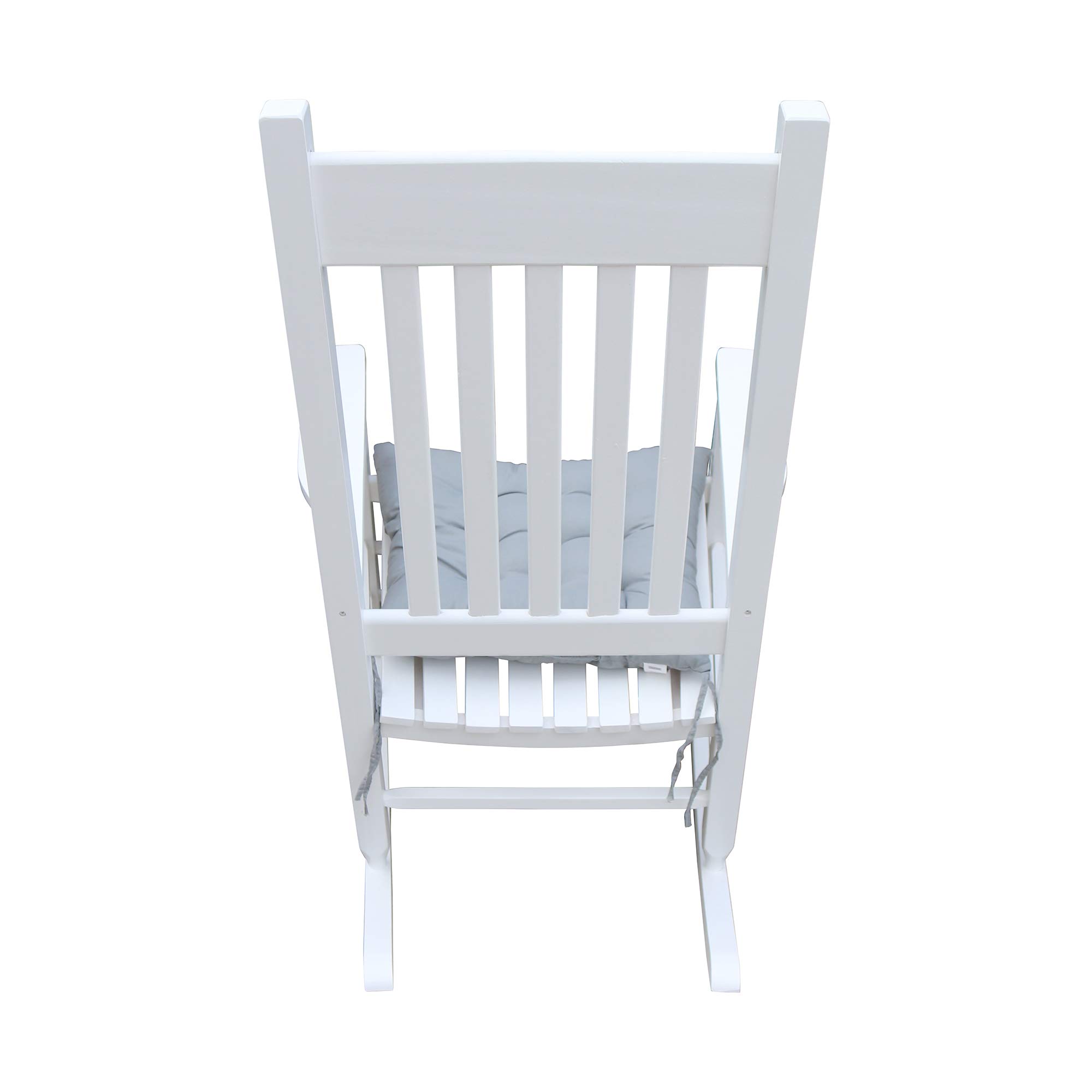 Solid Wood Rocking Chair - Comfortable Indoor & Outdoor Rocking Chair in White - Perfect for Porch, Patio, Nursery, or Living Room Relaxation