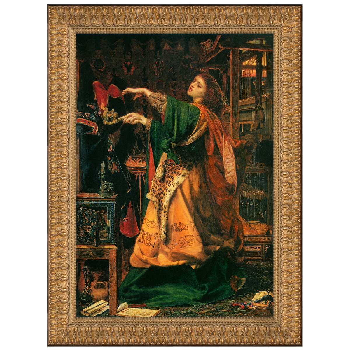 Design Toscano Morgan le Fay 1864 Canvas Replica Painting - Small Wall Art for Home Decor, Office, or Medieval-Themed Rooms