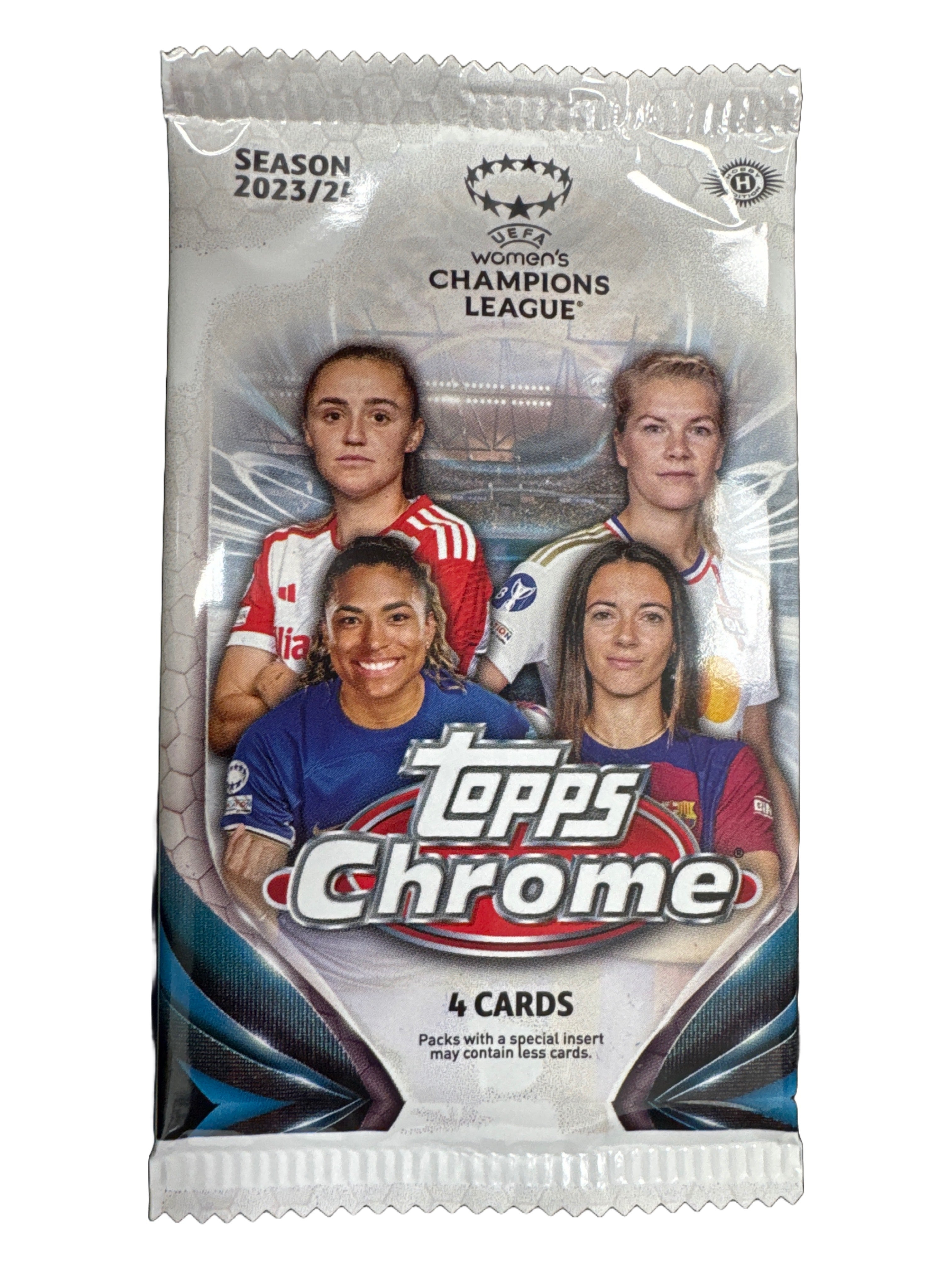 Topps Chrome UEFA Women's Champions League 23/24 Soccer Trading Cards - Single Pack - Collectible Football Cards for Fans & Collectors - Perfect for Gifts, Display & Trading