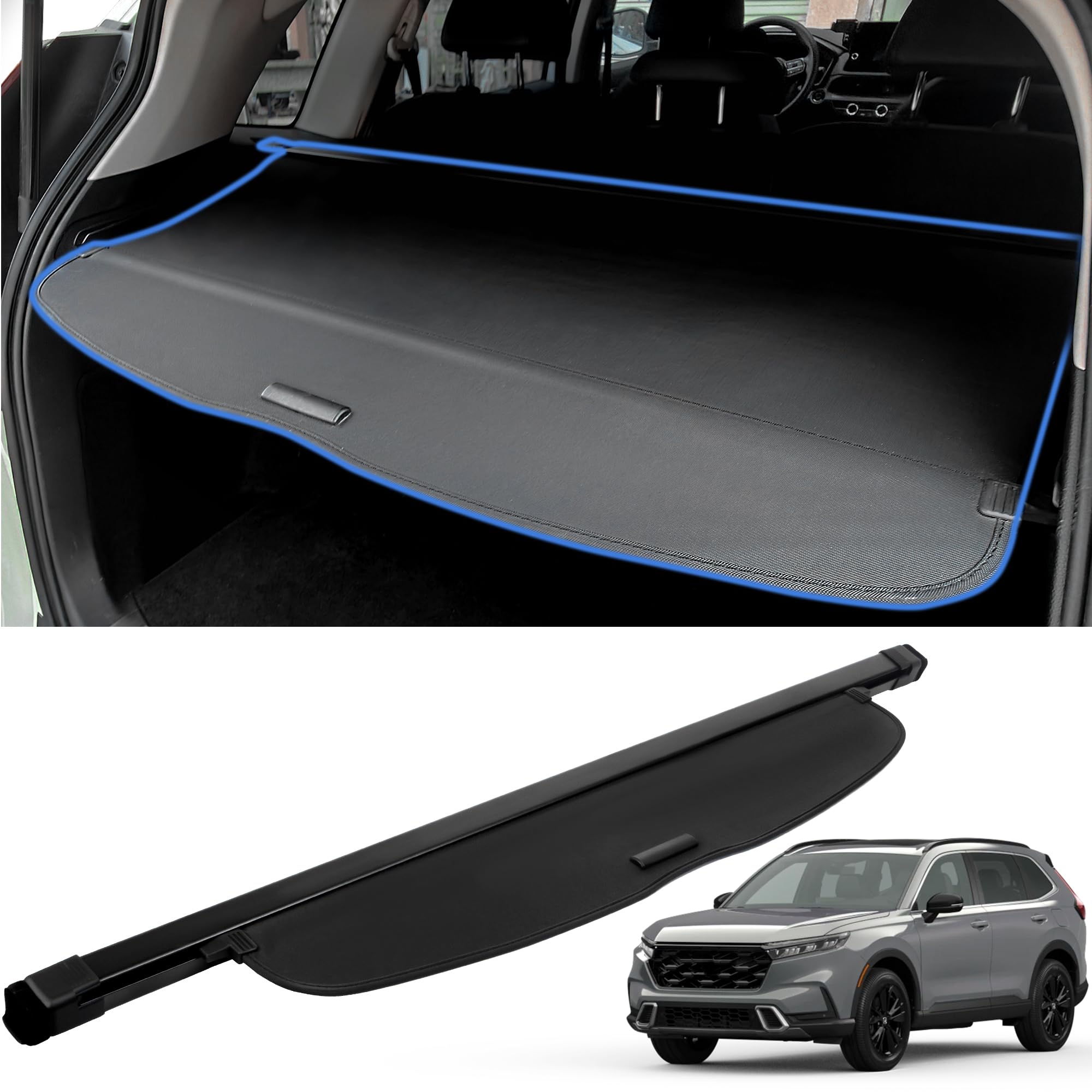 AUXKO Retractable Cargo Cover for Honda CRV 2023-2025 (Including Hybrid) - Trunk Luggage Security Shade, Privacy Screen for CR-V 2023 2024 2025 Models - Anti-Peeping Protection for Your Valuables | Perfect for Road Trips, Shopping & Outdoor Adventures