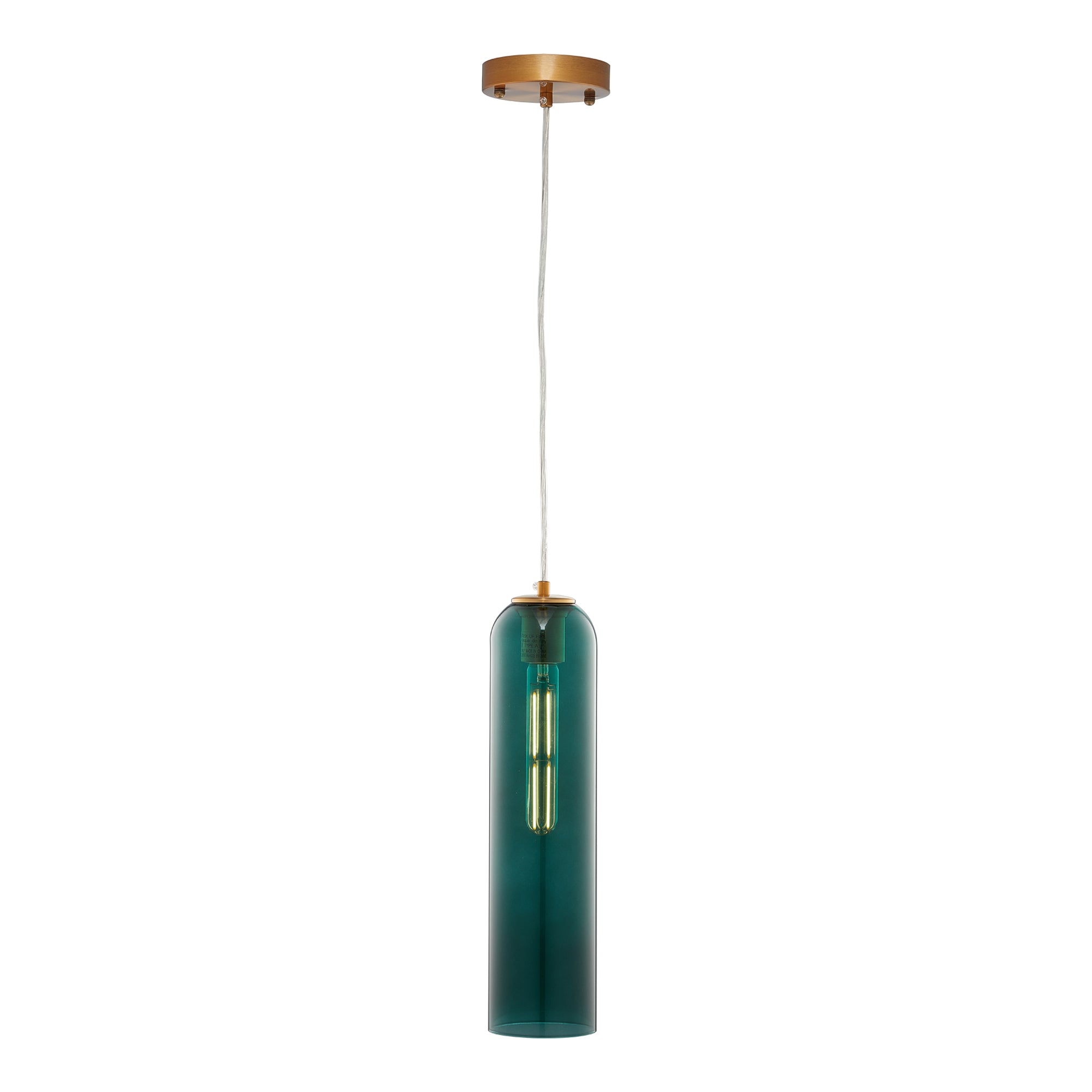CARRO HOME Hydra Cylinder Glass Pendant Light - Modern Hanging Light Fixture for Kitchen Island, Dining Room, and Living Room Decor