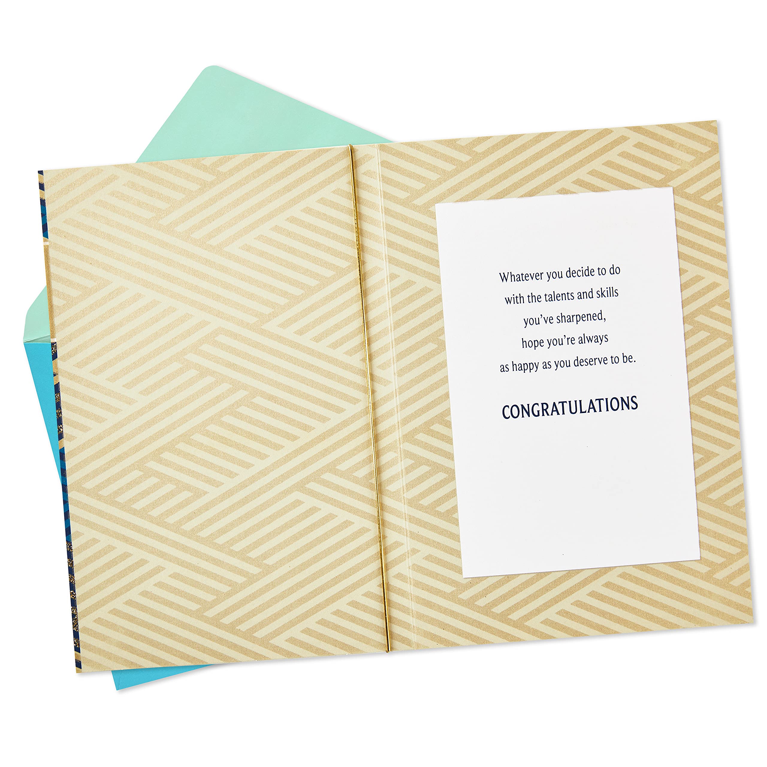 Hallmark Graduation Greeting Card with Glitter - Happy Graduation Wishes for Students - Perfect for High School & College Graduation Gifts