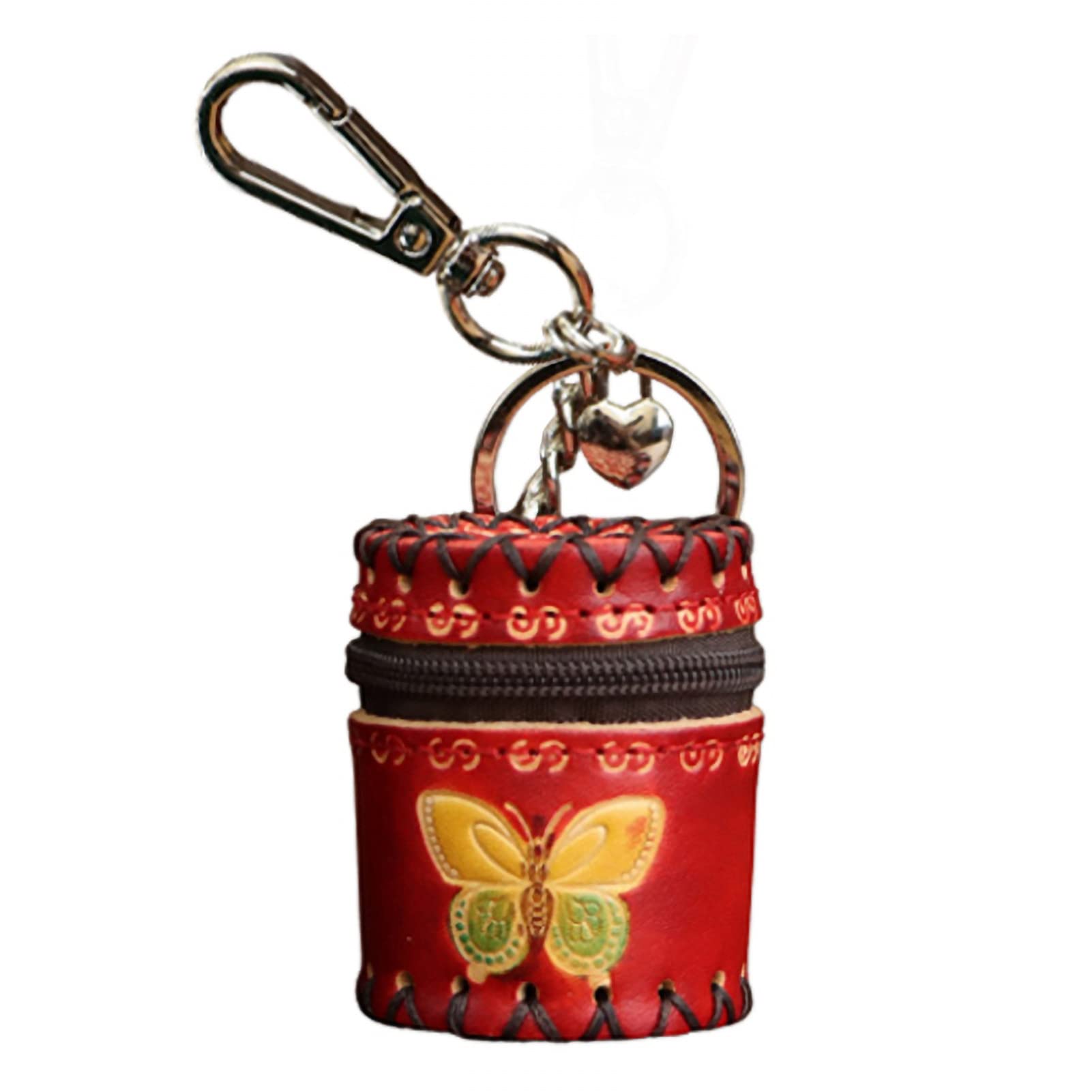 Handmade Mini Leather Bucket Bag Jewelry Box - Personalized Jewelry Storage Organizer for Rings, Necklaces & Earrings (Red) | Perfect for Travel, Gift Giving & Home Organization