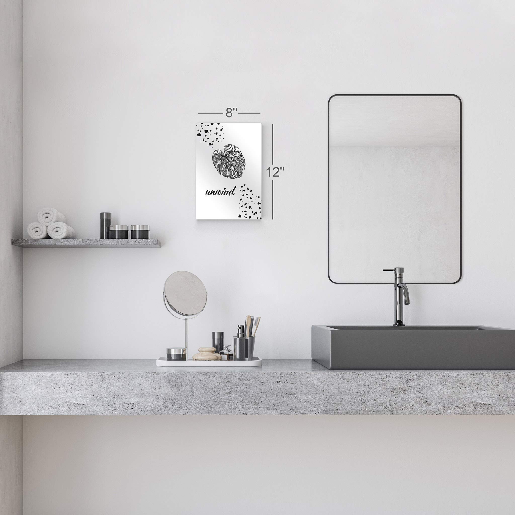 Smile Art Metal Print Bathroom Sign - Black & White Wall Decor for Home & Bathroom