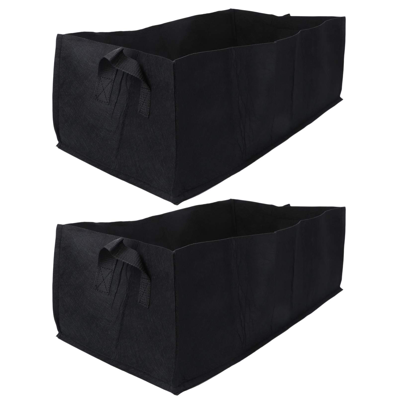 Happyyami 2-Pack 1 Gallon Rectangular Plant Grow Bags with Handles - Durable Fabric Pots for Vegetables, Herbs & Flowers - Ideal for Indoor/Outdoor Gardening, Balcony & Patio Planting