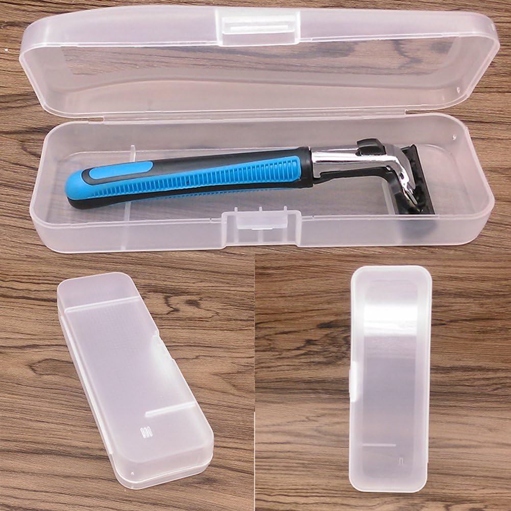 Clear Plastic Razor Storage Box - Protective Cover for Manual Shavers & Razor Systems | Travel, Bathroom & Home Organization Accessory