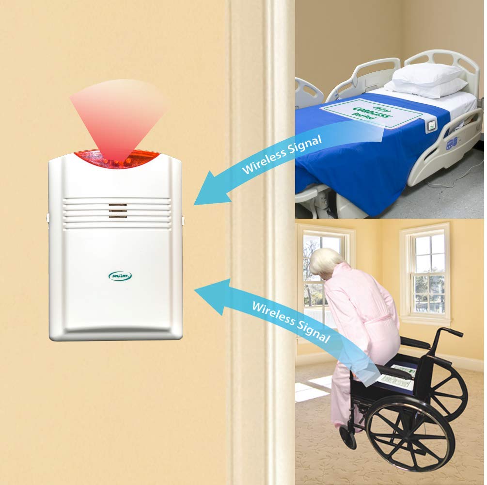 Wireless Health Monitor with Bed & Chair Sensor Pads - Easy-to-Use Caregiver Alert System for Elderly Safety & Fall Prevention | Ideal for Home Care, Nursing Homes & Assisted Living Facilities