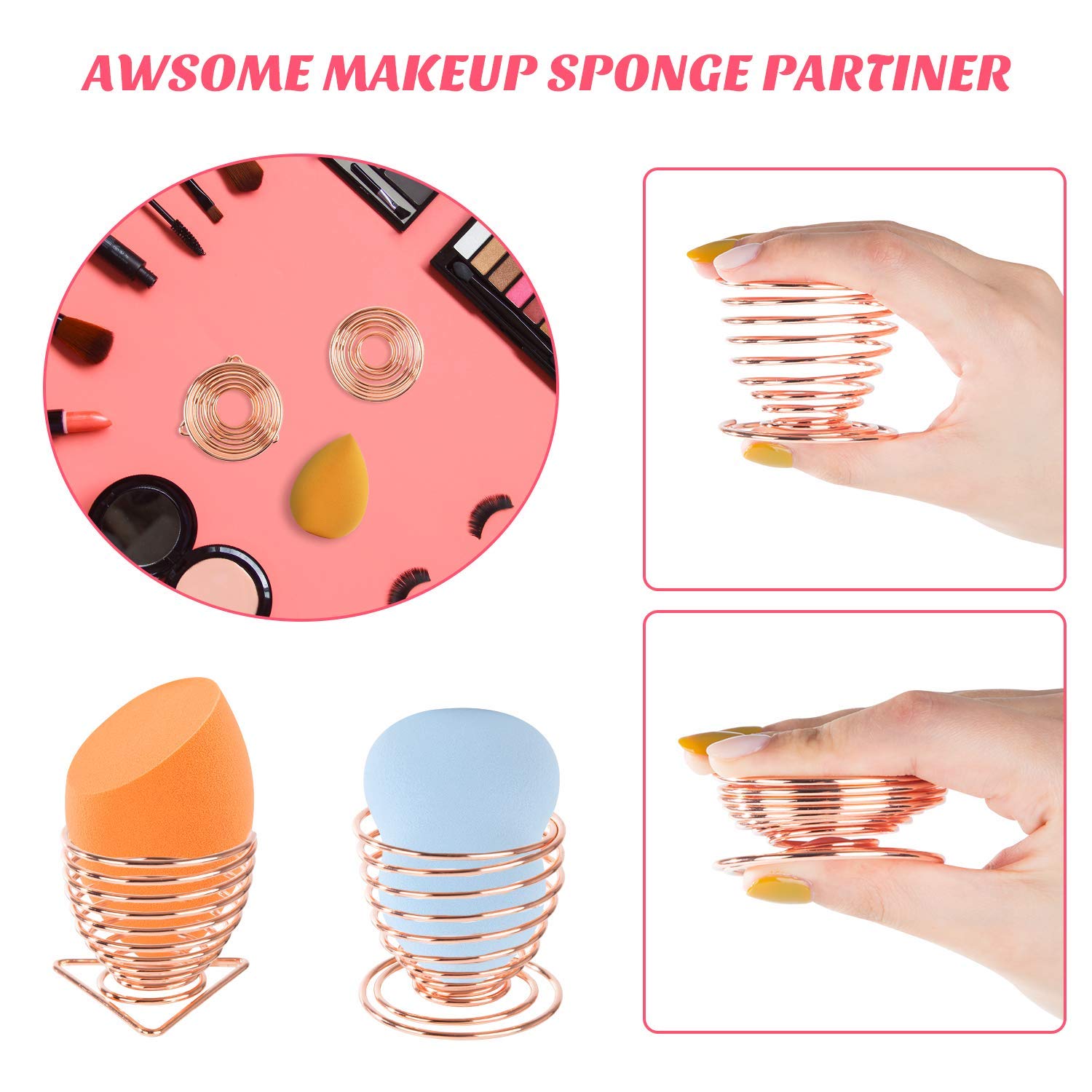 12 Pack Makeup Sponge Blenders - Beauty Blending Sponges Set with 2 Sponge Holders for Foundation, Concealer, BB Cream & Sunscreen | Perfect for Liquid & Powder Makeup Application, Travel & Professional Makeup Kits