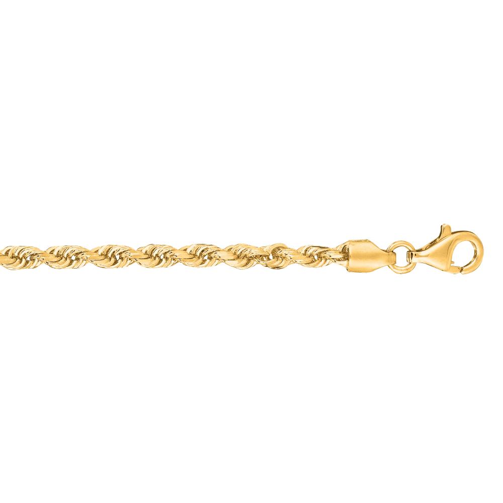 10K Solid Gold 3.0mm Diamond Cut Royal Rope Chain Necklace for Men & Women - Perfect for Gifts, Weddings, and Special Occasions