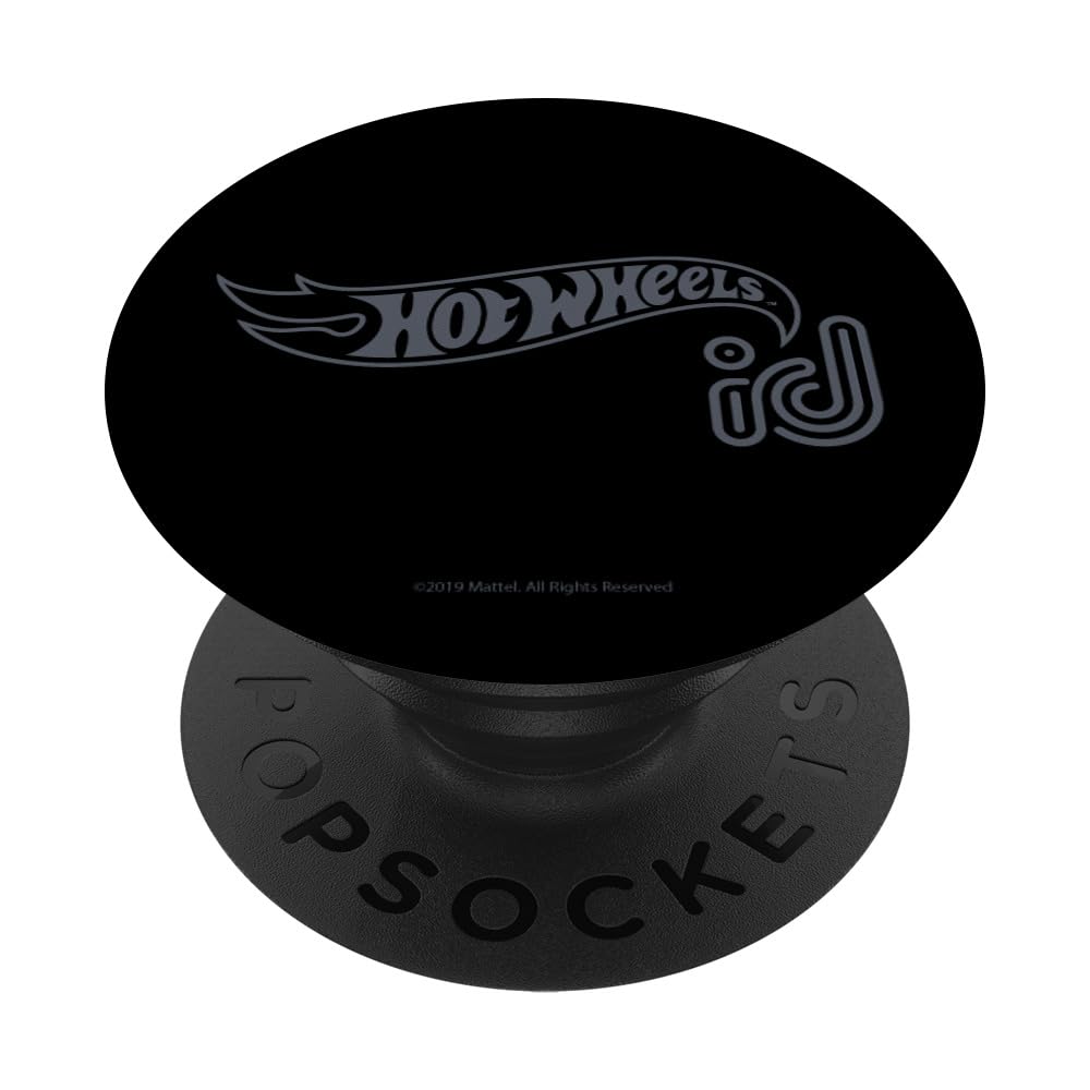 Hot Wheels ID Gray Logo PopSockets Standard PopGrip - Swappable Phone Grip & Stand for Smartphones - Perfect for Car Enthusiasts & Collectors