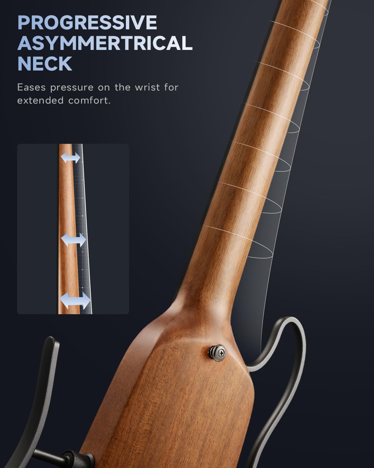 Donner HUSH X Electric Guitar Kit - Lightweight Headless Guitar for Travel & Practice, Mahogany Solid Body with Stand, Gig Bag & Accessories | Perfect for Beginners, Home Studio & Live Performances