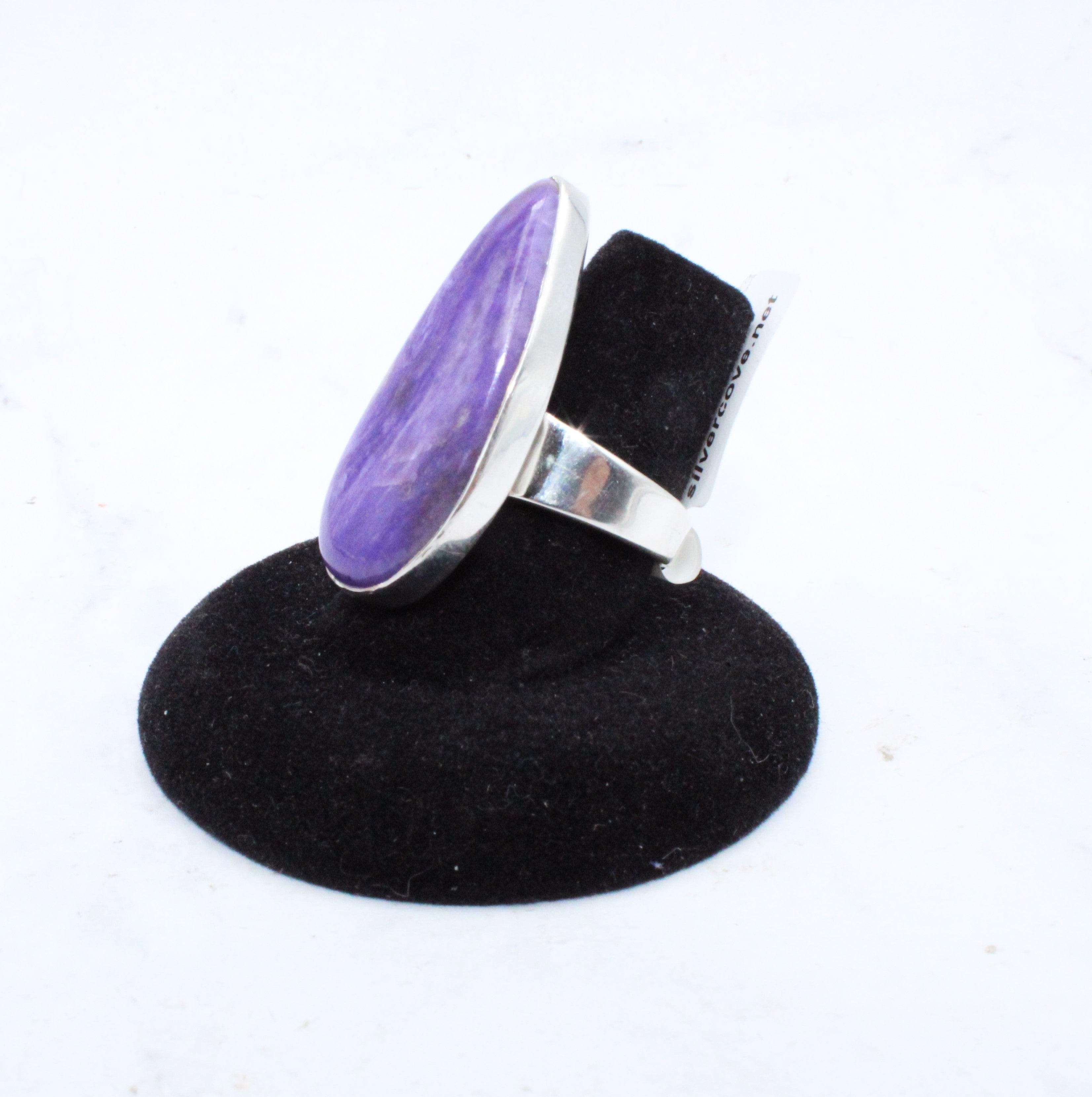 Charoite Ring Size 7.25 - Genuine Purple Gemstone Silver Jewelry for Women - Perfect for Weddings, Parties & Special Occasions