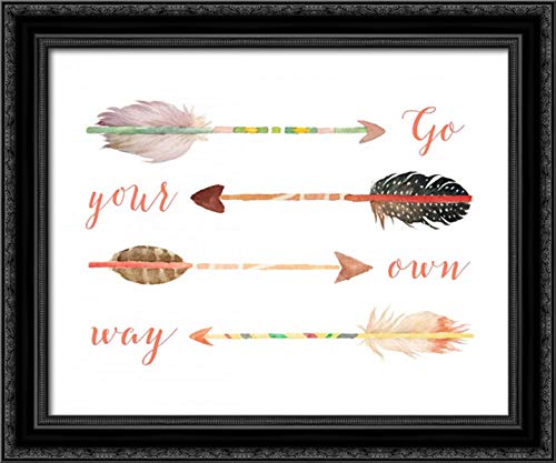 Tara Moss 35x28 Black Ornate Framed Canvas Art Print - Arrows Go Your Own Way Wall Decor for Living Room, Bedroom & Office | Unique Home Decor Gift Idea