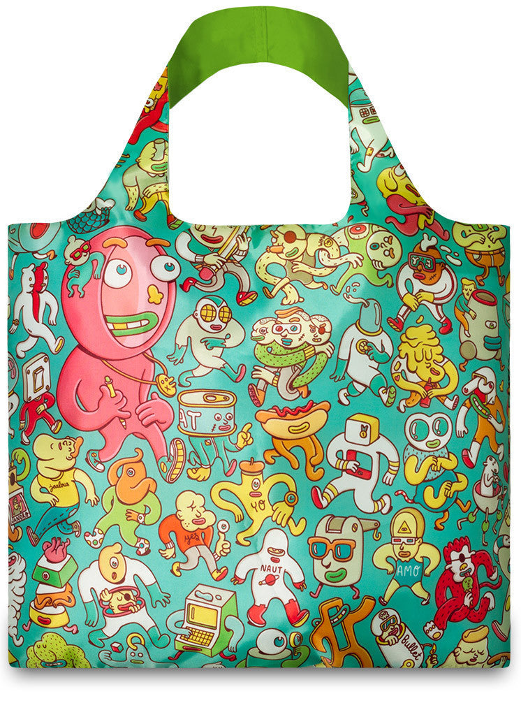 LOQI Tote Bag ARTISTS Collection by BROSMIND - Reusable Shopping Bag with Unique Art Prints - Perfect for Groceries, Beach, Work & Travel