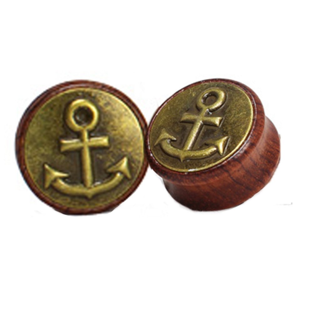 BodyJ4You Organic Solid Wood Double Flare Saddle Plugs 0G-20mm (2 Pieces) - Natural Wood Ear Gauges for Stretching - Perfect for Body Jewelry & Ear Stretching Care