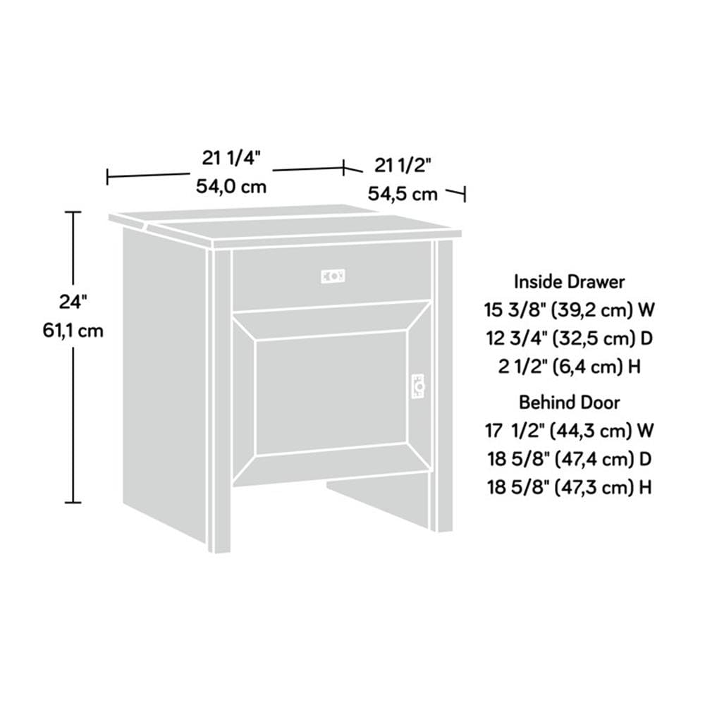 Sauder HomePlus Robot Vacuum Storage Side Table - Soft White End Table with Cabinet for Living Room & Bedroom - Perfect for Organizing Cleaning Supplies & Home Decor