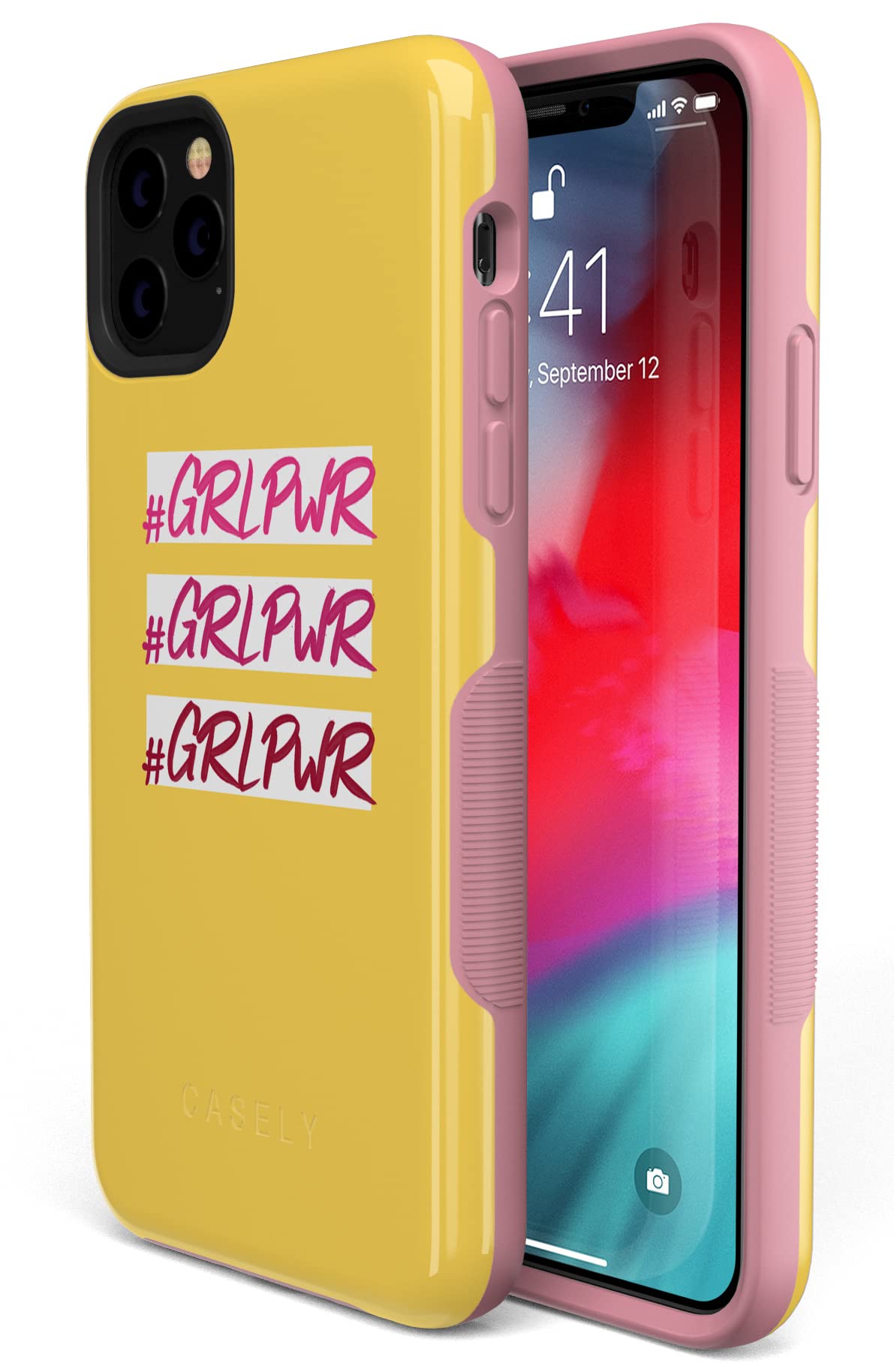 Casely iPhone 11 Pro Case - #GRLPWR Triple Threat Protective Cover | Slim Shockproof Phone Case for Women & Men | Perfect for Work, Travel & Everyday Use