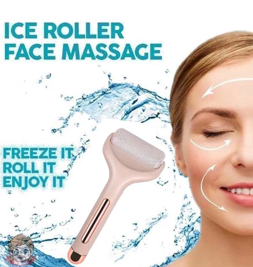 Ice Roller for Face - Cooling Facial Massager for Puffiness & Wrinkles - Perfect for Skincare Routine & Post-Workout Recovery