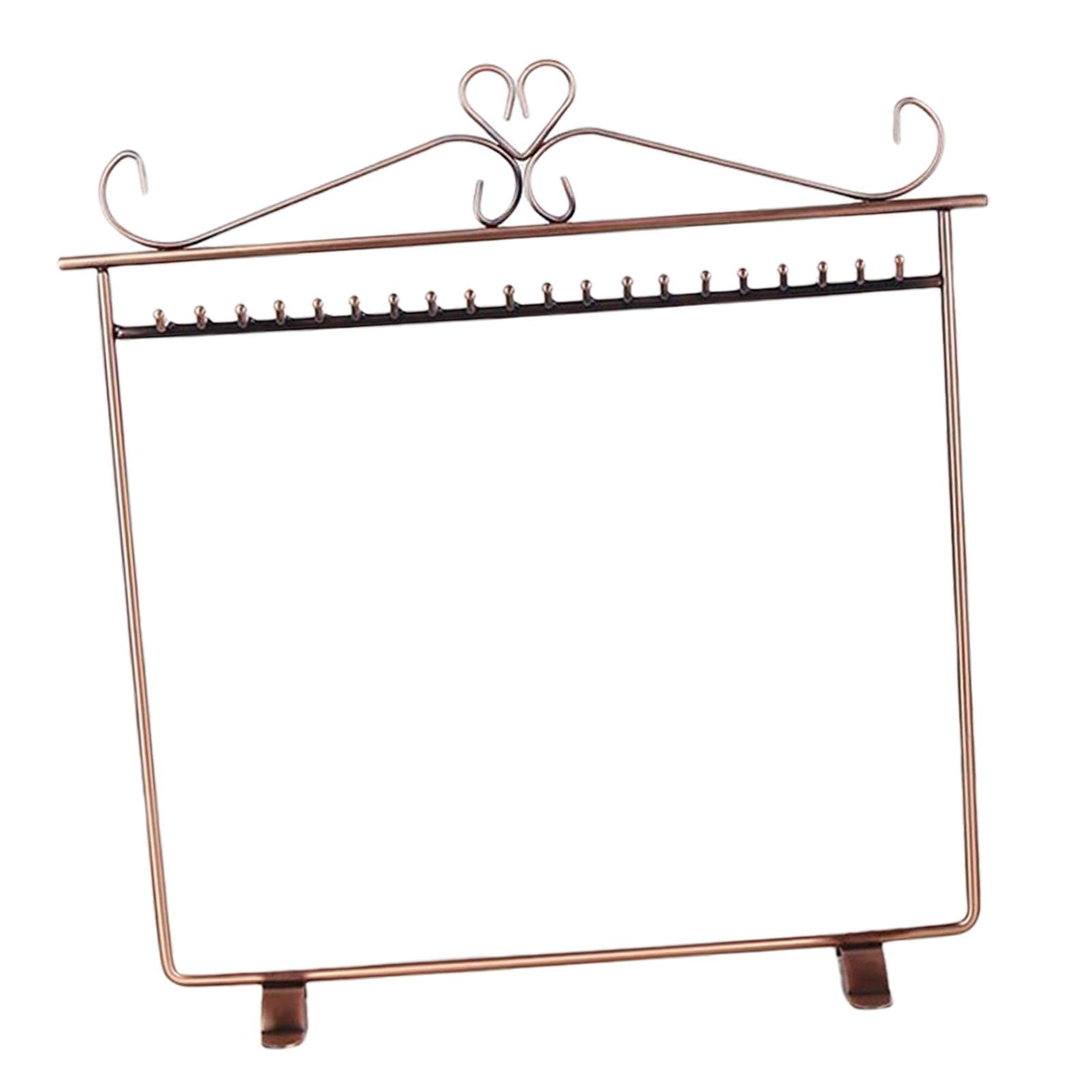 MagiDeal 20-Hook Metal Jewelry Display Stand - Bronze Earring Necklace Bracelet Organizer for Retail Stores, Craft Shows & Home Decor