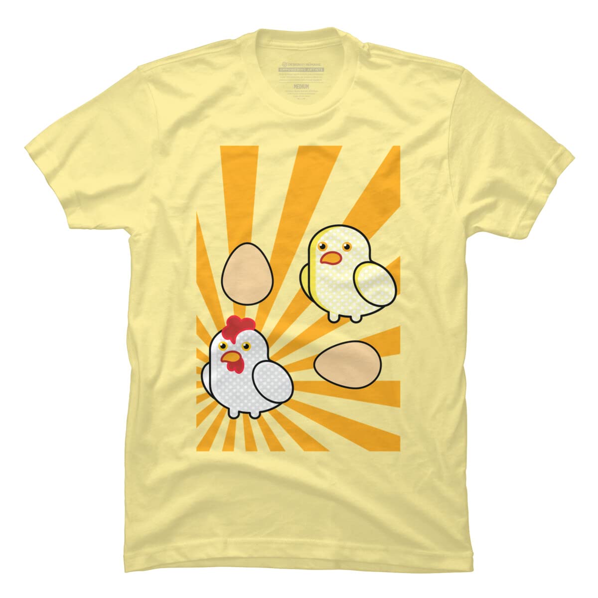 StudioFibonacci Pop Art Chickens Graphic T-Shirt for Men | Unique Funny Chicken Design Cotton Tee - Perfect for Casual Wear, Gifts & Art Lovers