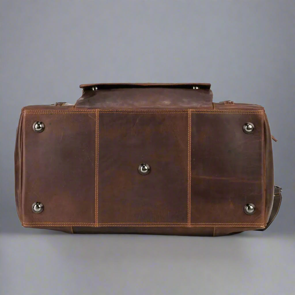 Premium Greenwood Leather Regina Large Travel Duffle Bag - Spacious Carry-On Luggage for Business Trips & Weekend Getaways | Water-Resistant & Stylish