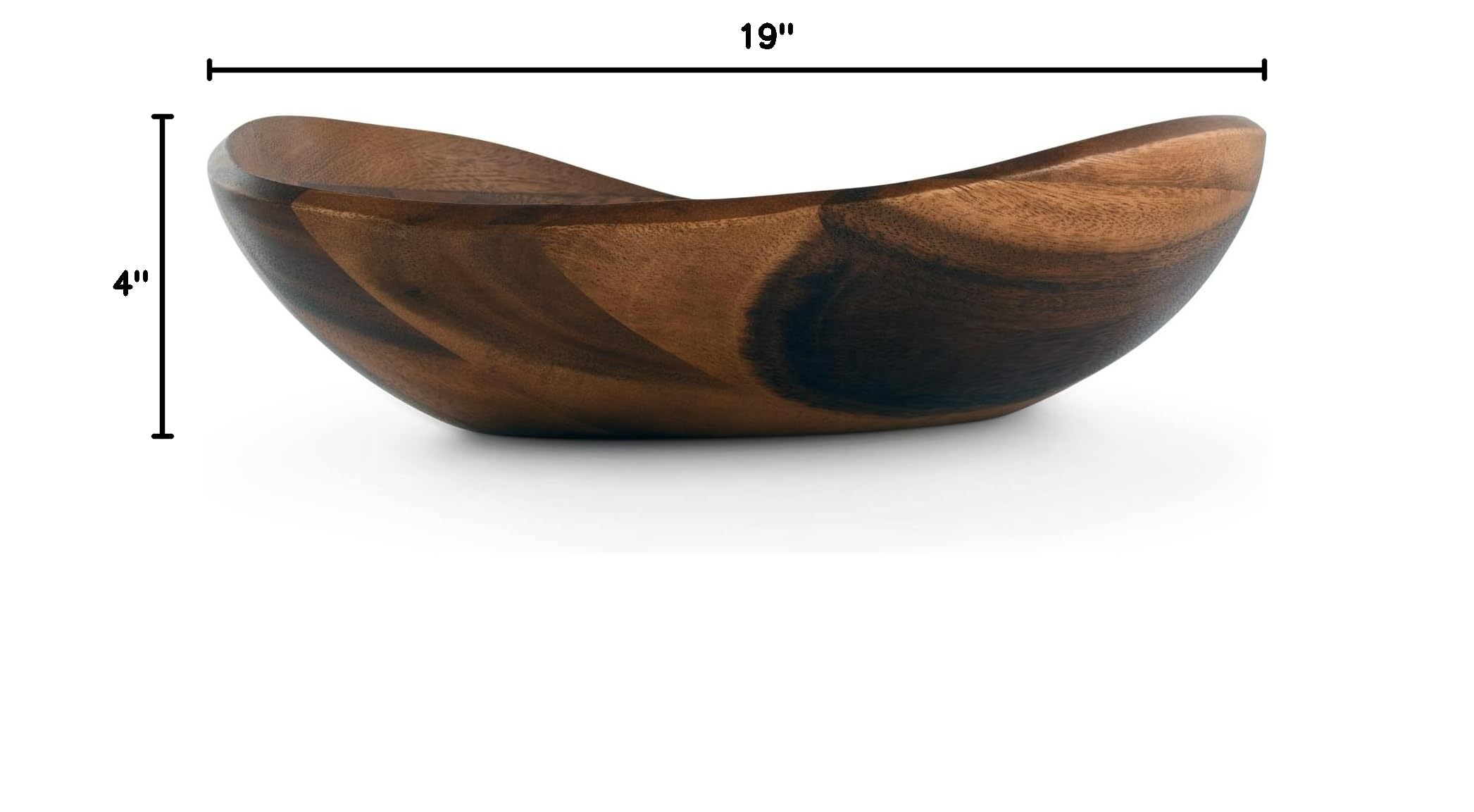 Premium Acacia Wood Salad Bowl - Handcrafted Fruit & Salad Serving Bowl - Natural Wooden Centerpiece for Dining & Entertaining - Perfect for Parties, Picnics, and Family Gatherings