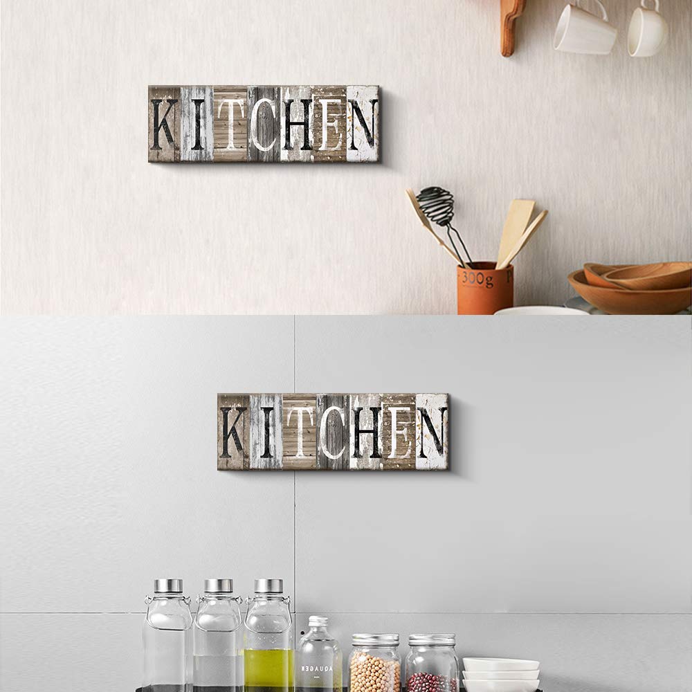 Pinetree Art Kitchen Decor Wall Art - Rustic Farmhouse Kitchen Sign with Solid Wood Inner Frame, 8 x 24 Inch - Perfect for Kitchen, Dining Room, or Country Style Home Decor
