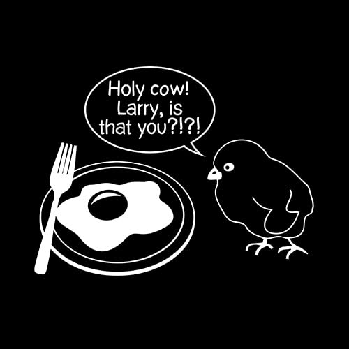 Funny Sarcastic T-Shirt for Men - Holy Cow Larry Is That You? Humorous Chicken Egg Parent Design - Perfect for Casual Wear, Gifts & Comedy Lovers