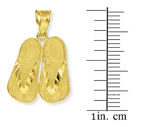 10K Gold 3D Flip Flop Sandal Pendant Necklace - Summer Beach Jewelry for Women - Perfect for Vacation, Pool Party & Casual Wear