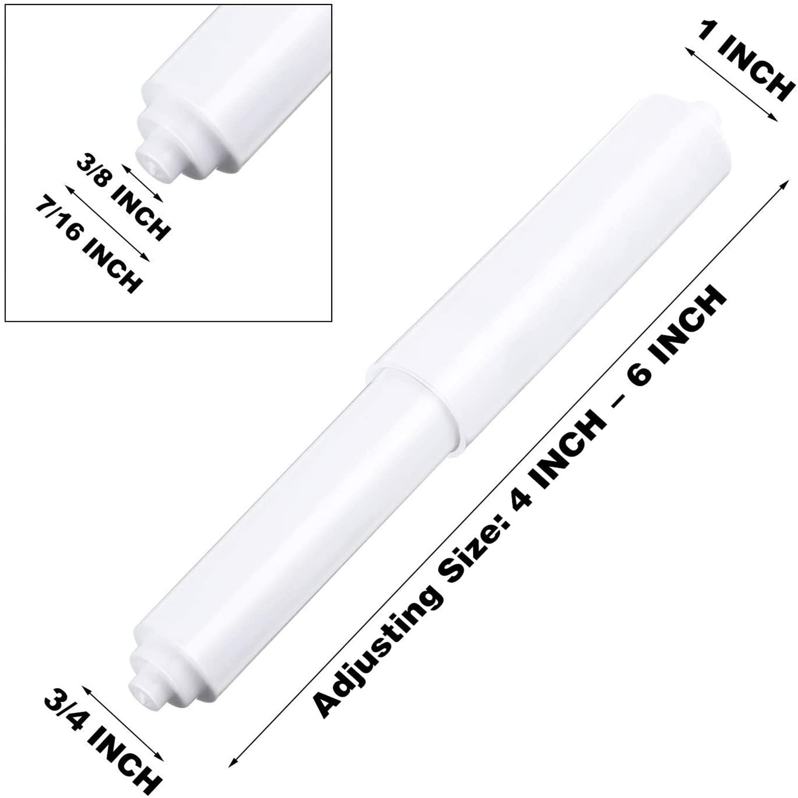 Shappy 4-Piece Spring Loaded Toilet Paper Holder Roller Replacement - Durable Plastic Bathroom Tissue Roll Insert (White) - Perfect for Home, Office & RV Use
