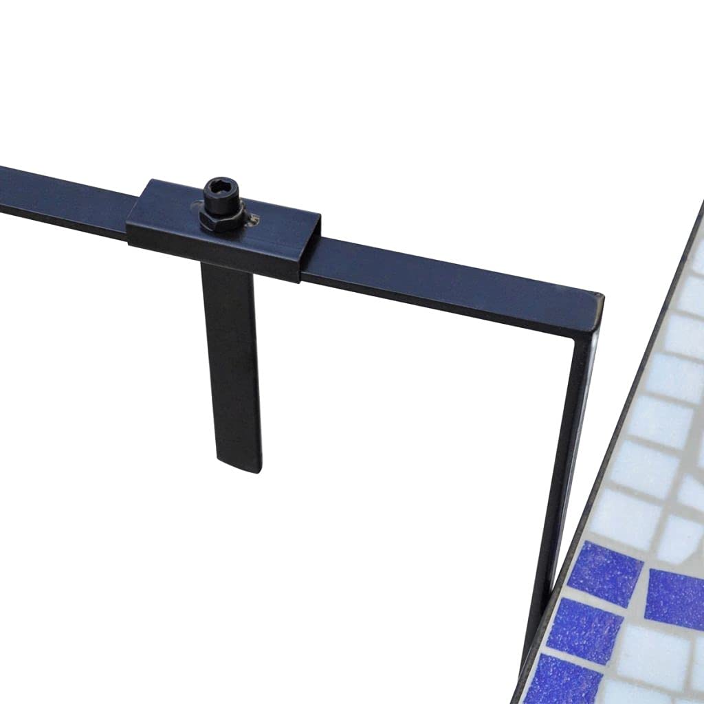 Blue and White Mosaic Patio Table - Outdoor Hanging Table for Garden, Balcony, Poolside - Weather Resistant & Stylish Decor for Relaxing Outdoors (Fast Shipping)