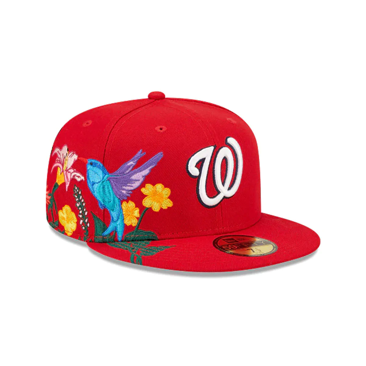 Washington Nationals Blooming Red 59FIFTY Fitted Baseball Cap for Men - Official MLB Hat for Games, Sports & Casual Wear