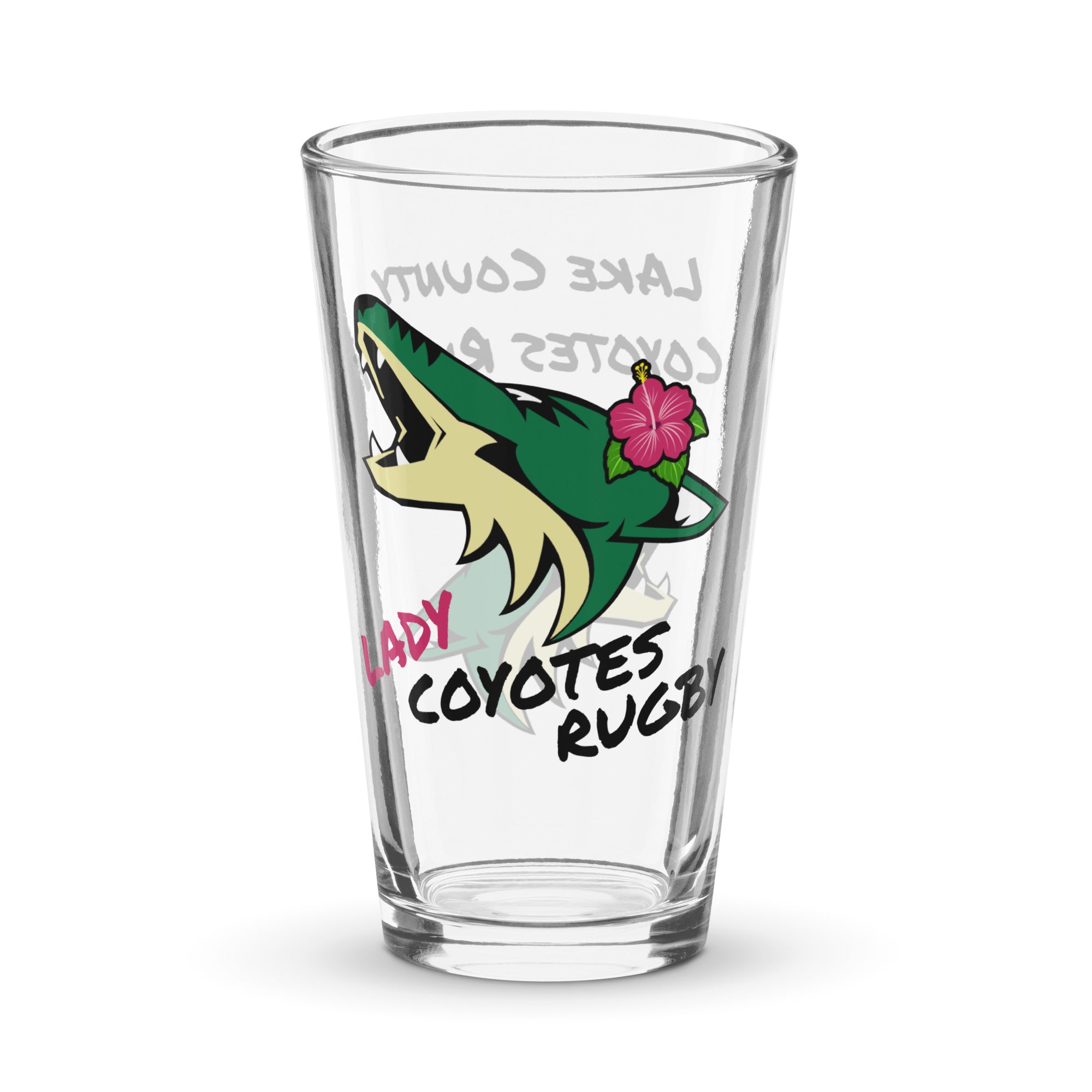 Lake Co Lady Coyotes Pint Glass - 16oz Beer Glass with Team Logo - Perfect for Game Day, Parties & Gifts for Sports Fans