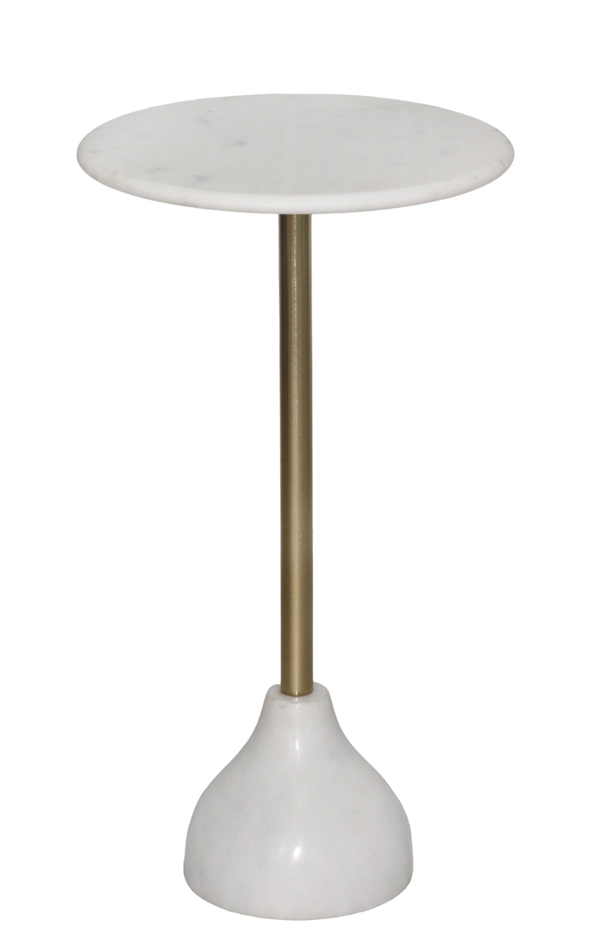 Modern Drink Table - White & Gold Accent Side Table for Living Room, Bedroom, or Patio - Perfect for Coffee, Books, and Decor