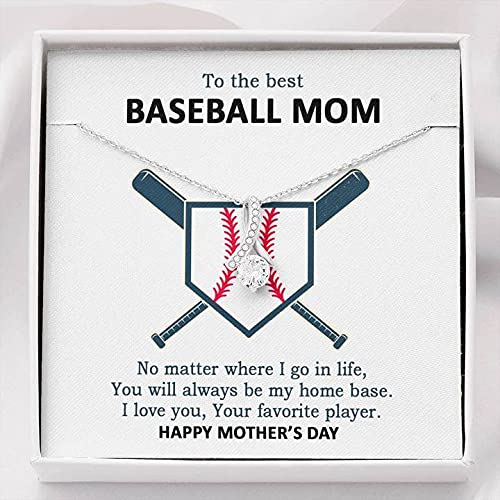 AZGifts Sterling Silver Baseball Mom Necklace - Elegant Jewelry Gift for Women, Birthday & Mother's Day Present - Perfect for Baseball Games, Special Occasions & Everyday Wear