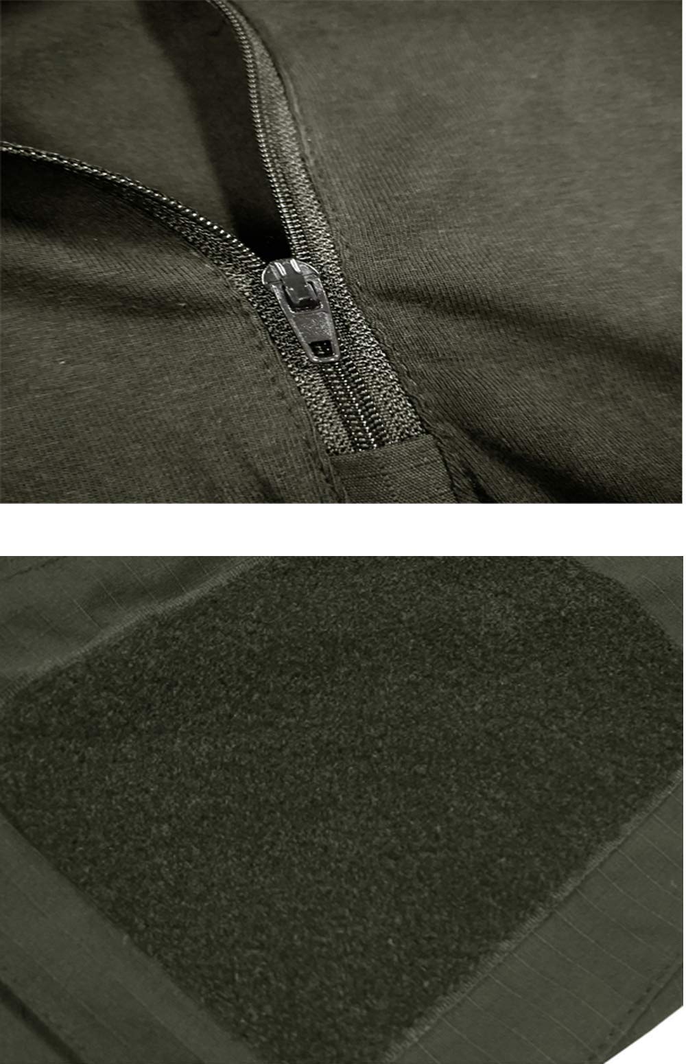 Lilychan Men's Tactical Short Sleeve Shirt - Military Combat Outdoor Shirt with Zipper Pocket | Perfect for Hiking, Camping & Airsoft Activities