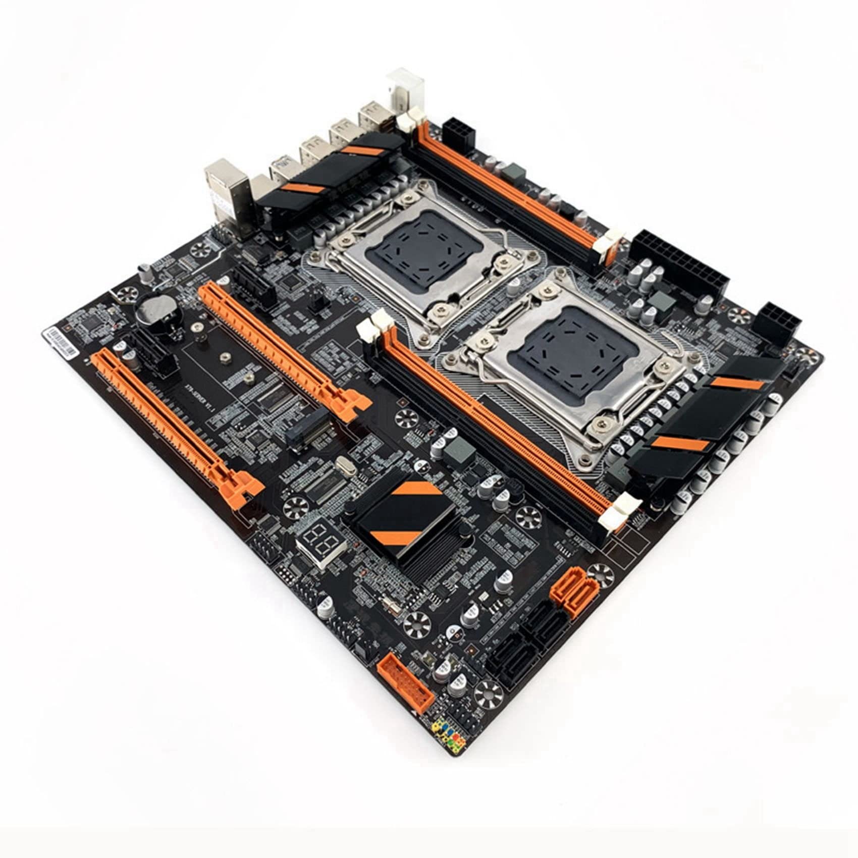 DEARBORN X79 Dual CPU Motherboard with SATA Cable, Switch Cable, Baffle, Thermal Grease & Thermal Pad - High Performance Server Workstation Motherboard for Gaming, Video Editing & Data Processing
