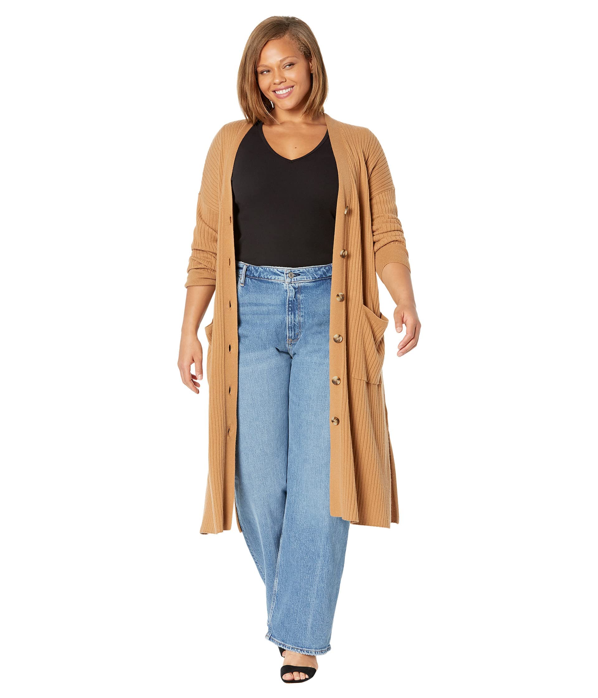 Madewell Plus Size Zayn Duster Cardigan for Women - Long Open Front Knit Sweater | Perfect for Layering, Office Wear & Casual Outfits