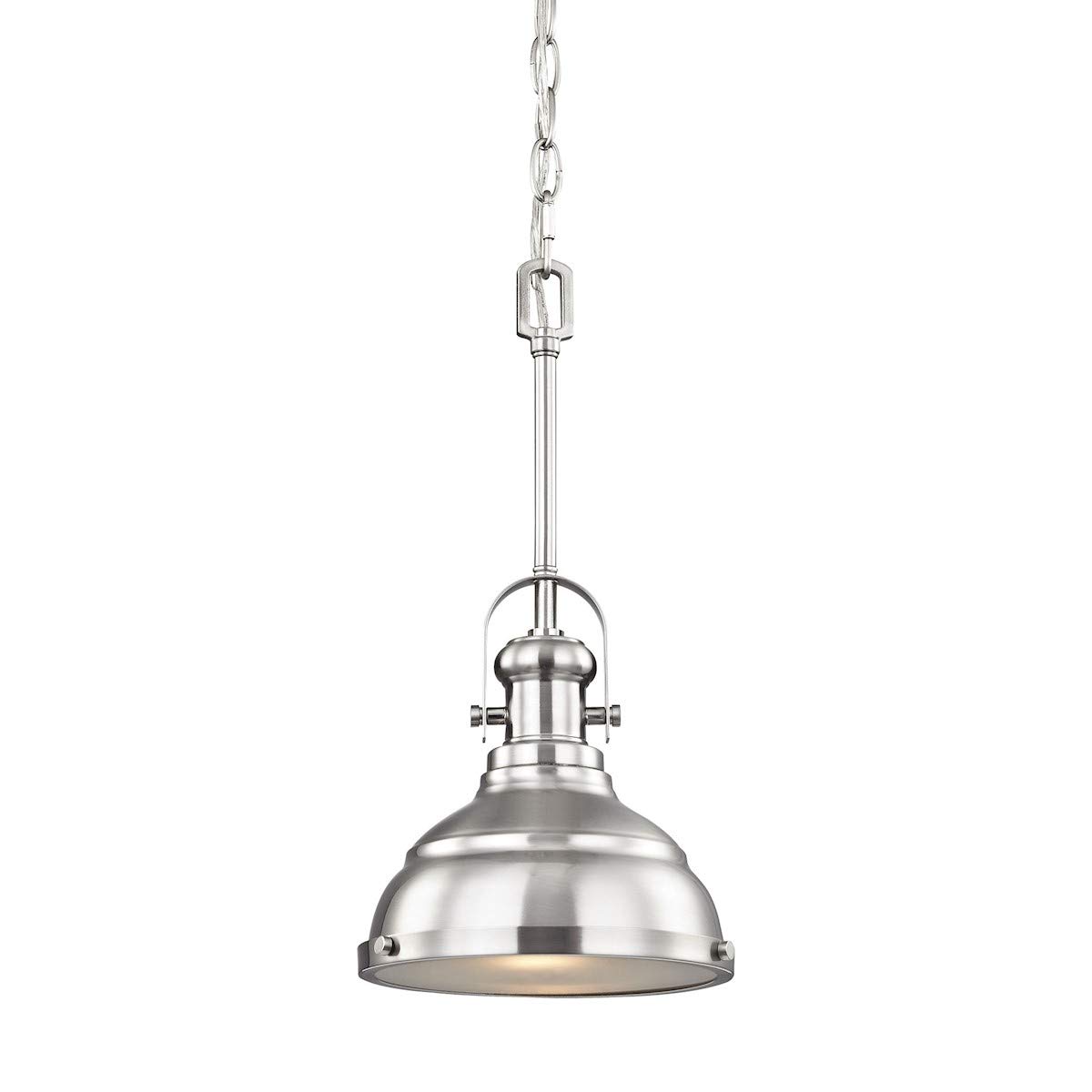 Blakesley 1-Light Brushed Nickel Pendant with Frosted Glass Shade - Perfect for Kitchen Island, Dining Room, or Entryway Lighting