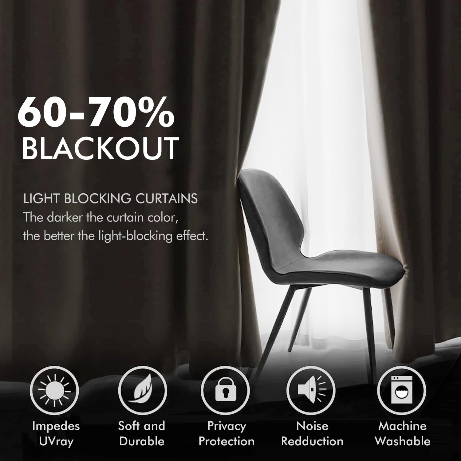 MIULEE Beige Velvet Grommet Curtains - Thermal Insulated, Soundproof & Room Darkening Drapes for Living Room & Bedroom Decor (52x84 Inch, Set of 2) - Perfect for Classic Home Styling, Noise Reduction & Energy Efficiency