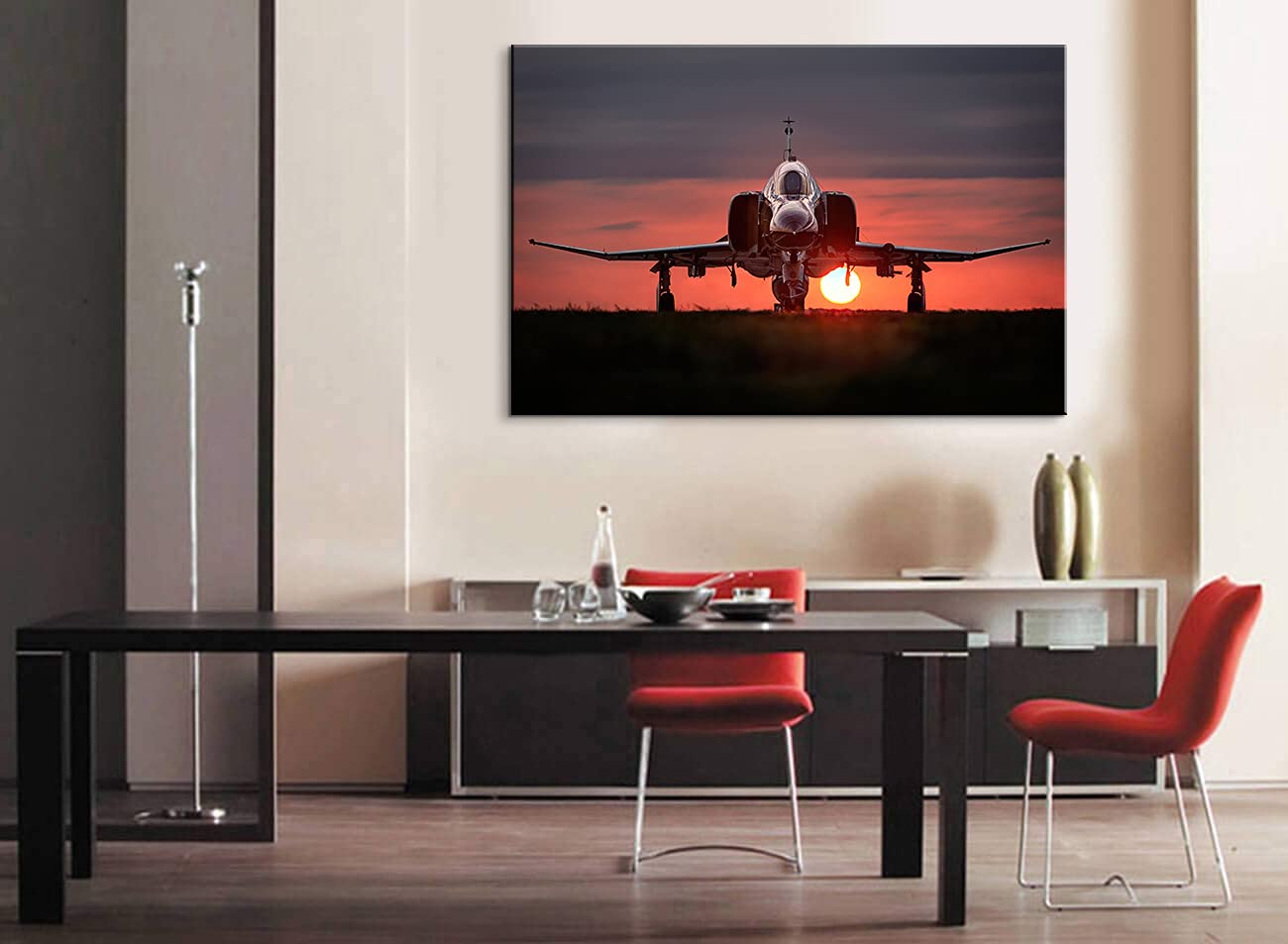 F-4 Phantom II Military Aircraft Wall Art - 24x36 Inch Aviation Decor Poster for Home, Office & Man Cave - Fighter Jet Painting, Room Decor & Gift for Aviation Enthusiasts